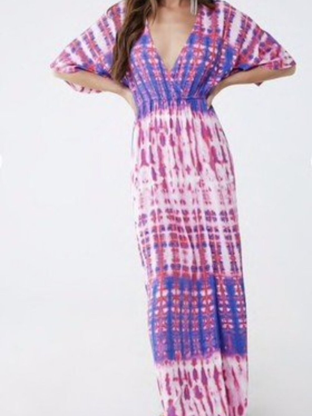 Forever 21 Pink Multi Tie-Dye Maxi Dress XS/S/M